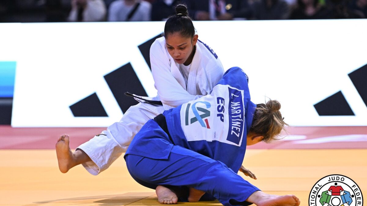 Erika Lazo en pleno combate.