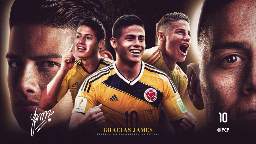 Poster de James con varios de sus perfiles.