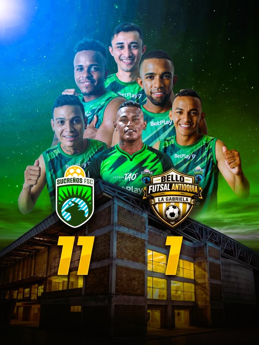 Jugadores de Sucreños y el score final del partido.