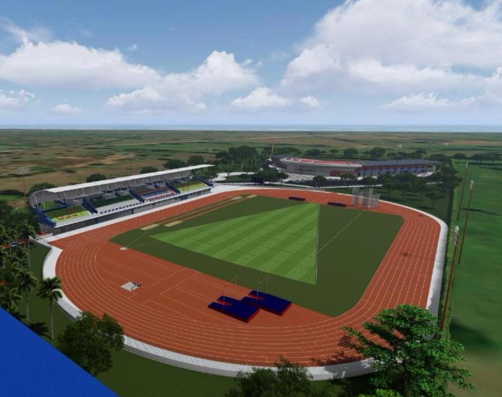 Maqueta del estadio de atletismo.